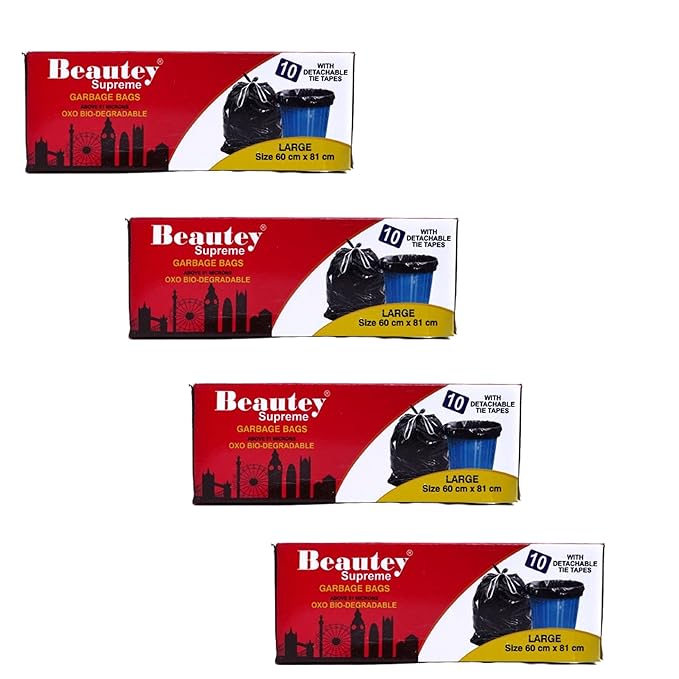 Beautey Premium 51 MICRON Super Strong Bio Degradable Garbage Bags Pack of 4