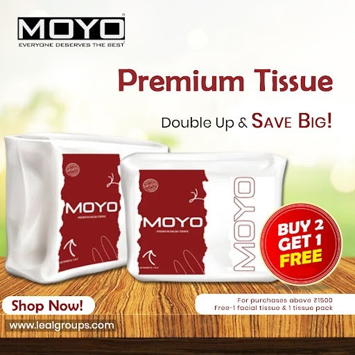 Moyo Premium  Tissue Paper Napkins - Pack of 4 (100 Pulls Per Pack, 400 Sheets)